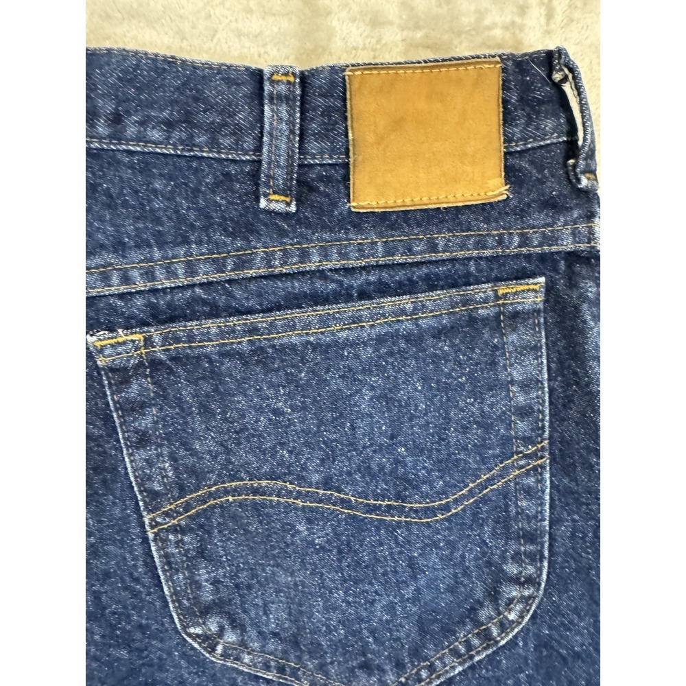 Lee Mens Jeans 36x30 Blue Dark‎ Wash Regular Straight Western Normcore Workwear - Picture 10 of 16